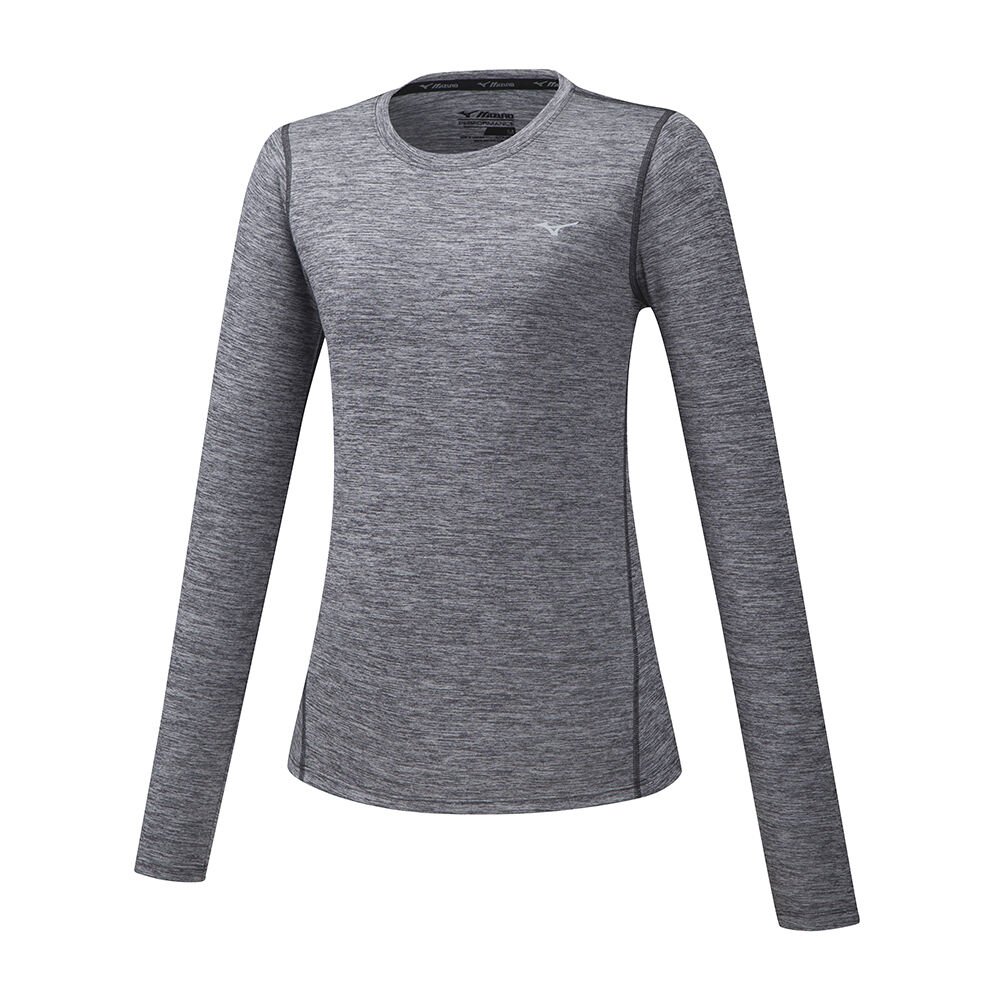 Camisetas Mizuno Impulse Core LS Mujer Gris Baratas TLQN-71584